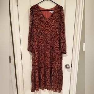 Loft midi animal print dress, size 12